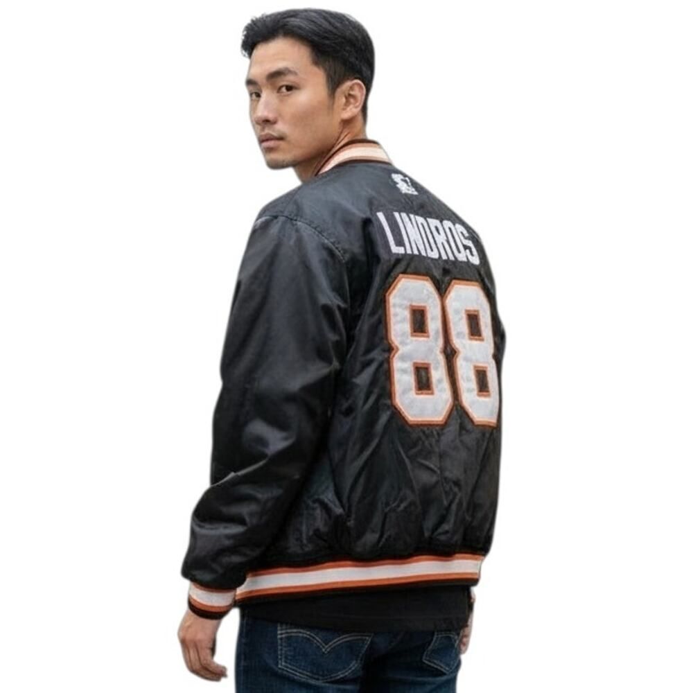 Philadelphia Flyers Lindros #88 Boys Starter Black Embroidered Jacket - Size: L